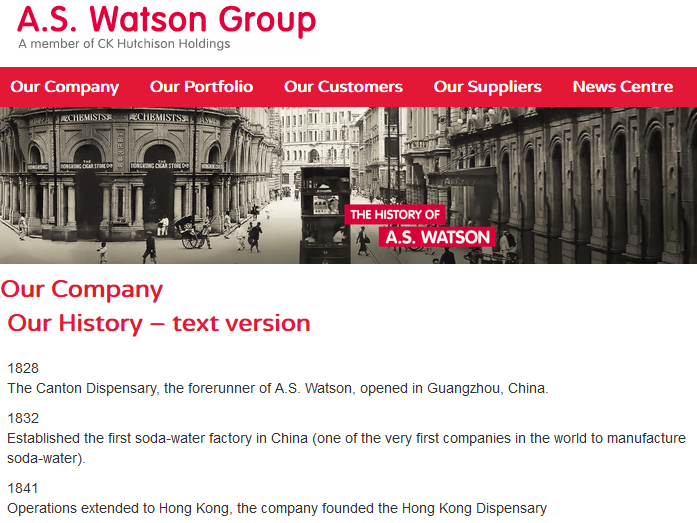 A.S. Watson, founded 1828