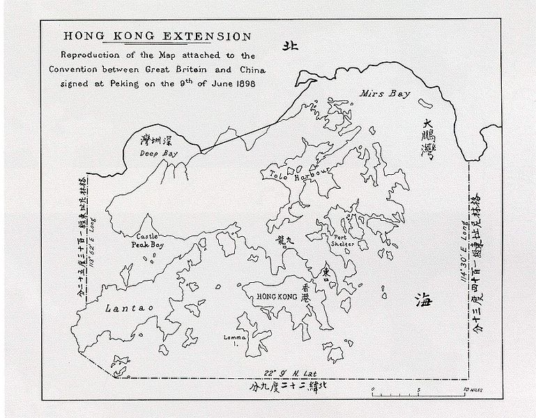 Map of the extension of HK 1898